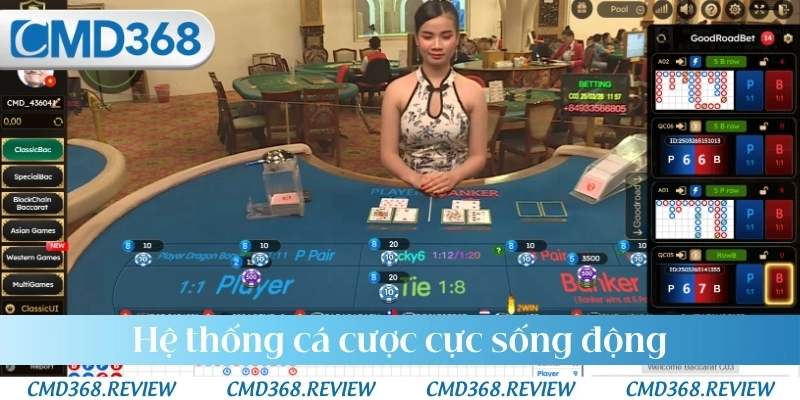 Hệ thống cá cược cực sống động