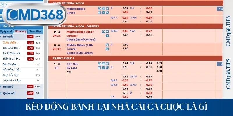 Kèo đồng banh tại nhà cái cá cược là gì