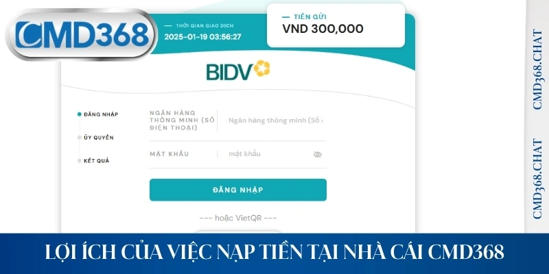 Lợi ích của việc nạp tiền tại nhà cái CMD368