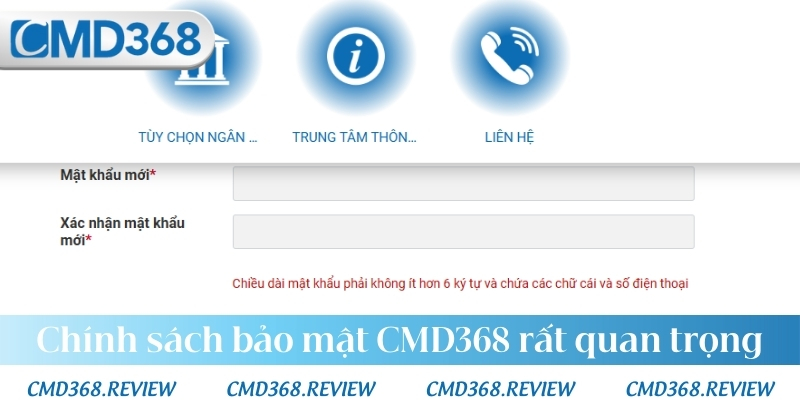 Chính sách bảo mật CMD368 rất quan trọng