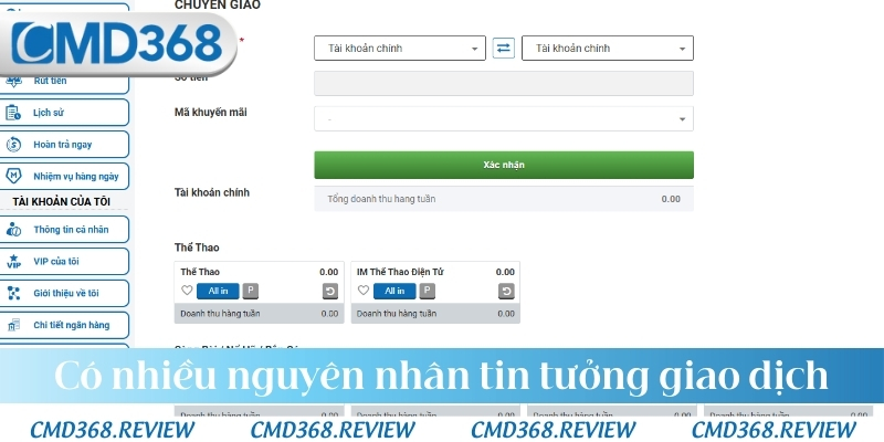 Có nhiều nguyên nhân khiến thành viên tin tưởng giao dịch