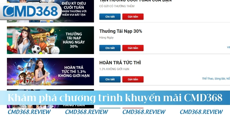 Khám phá các chương trình khuyến mãi CMD368 đáng chú ý