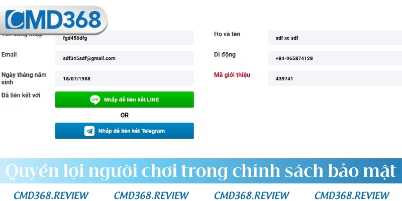 Quyền lợi người chơi trong chính sách bảo mật